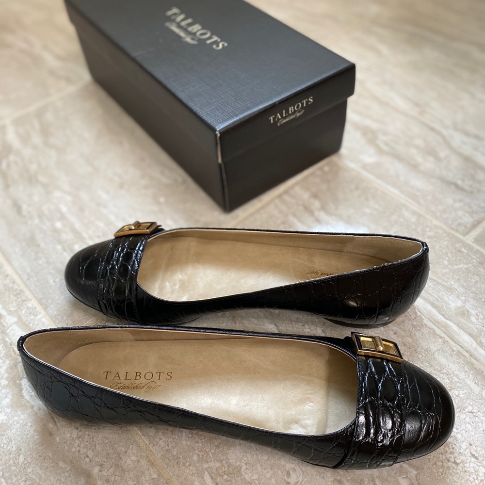 Talbots Black Leather Flats - Picture 2 of 5